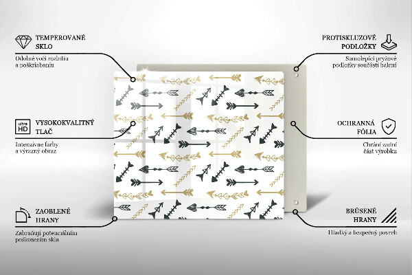 Üveg vágódeszka Boho nyilak minta