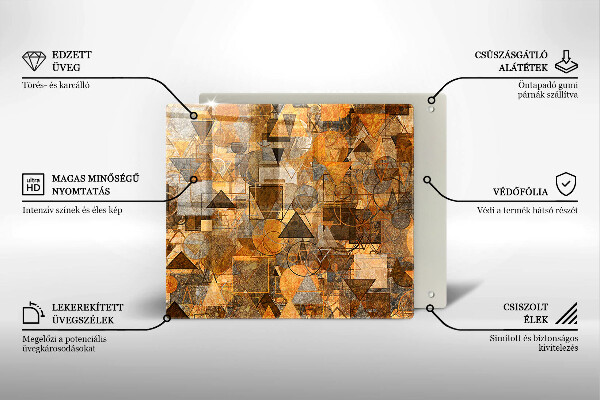Üveg vágódeszka Varrat nélküli mintát geometriai alakzatok