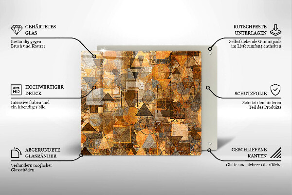 Üveg vágódeszka Varrat nélküli mintát geometriai alakzatok