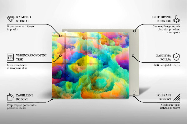 Üveg vágódeszka Színes absztrakció