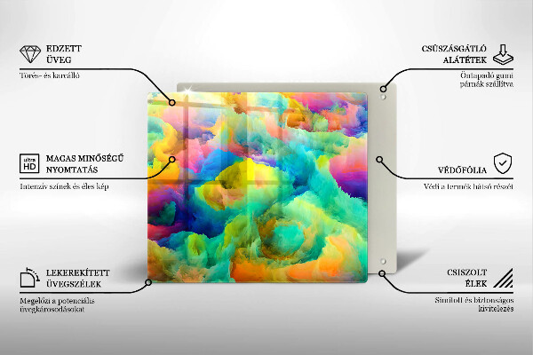 Üveg vágódeszka Színes absztrakció