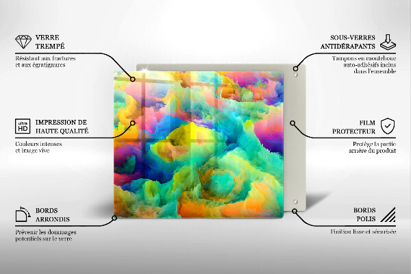 Üveg vágódeszka Színes absztrakció