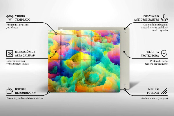 Üveg vágódeszka Színes absztrakció