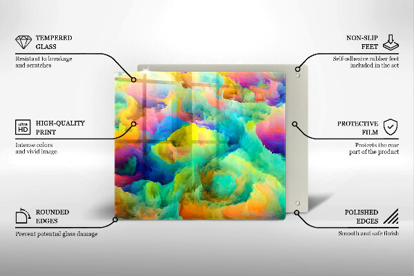 Üveg vágódeszka Színes absztrakció