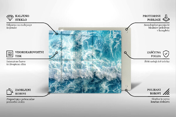 Üveg vágódeszka Tenger víz hullámai