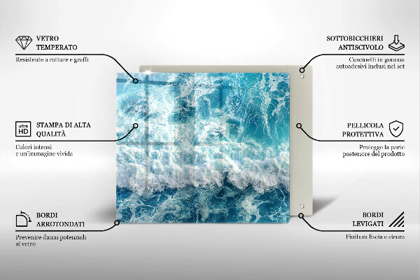 Üveg vágódeszka Tenger víz hullámai