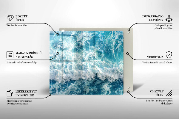 Üveg vágódeszka Tenger víz hullámai