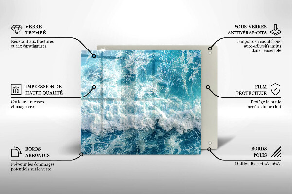 Üveg vágódeszka Tenger víz hullámai