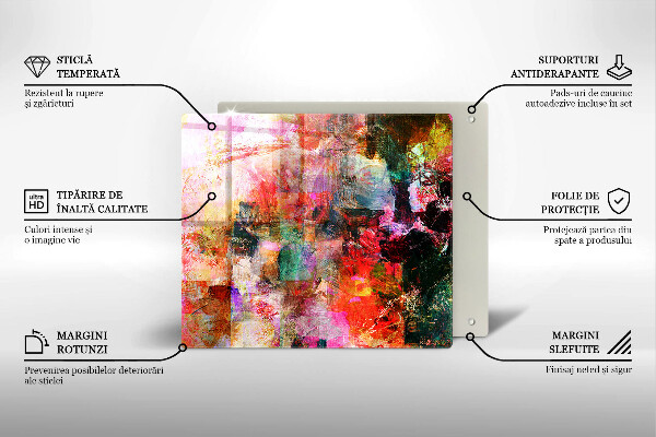 Üveg vágódeszka Festék absztrakció