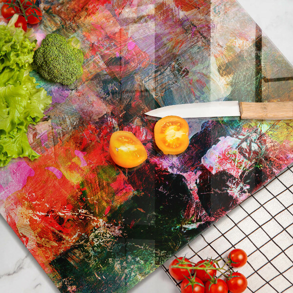 Üveg vágódeszka Festék absztrakció