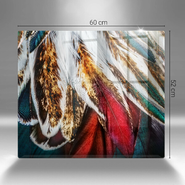 Üveg vágódeszka Boho madártollak