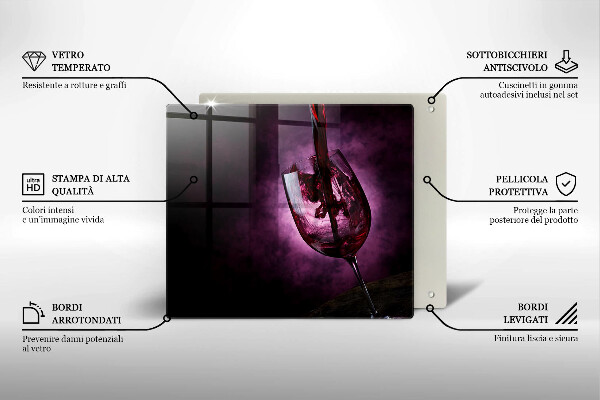 Üveg vágódeszka Egy pohár bor