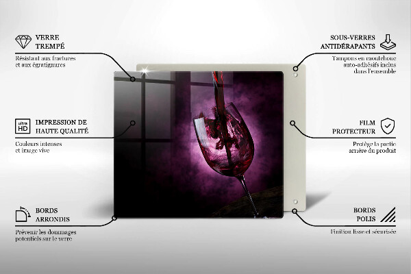 Üveg vágódeszka Egy pohár bor