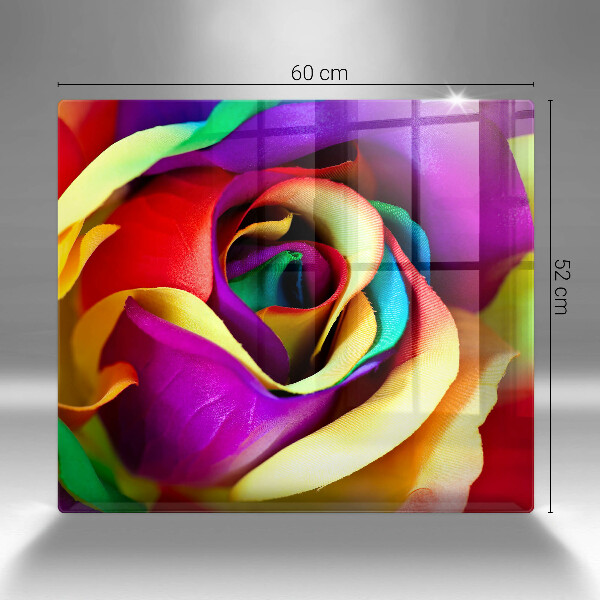 Üveg vágódeszka Színes rózsaszirom