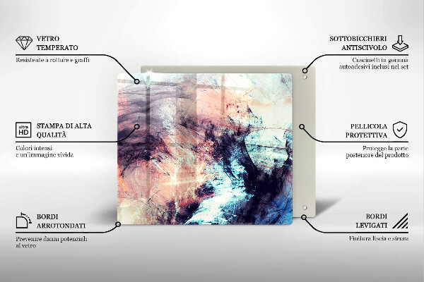Üveg vágódeszka Festett absztrakció