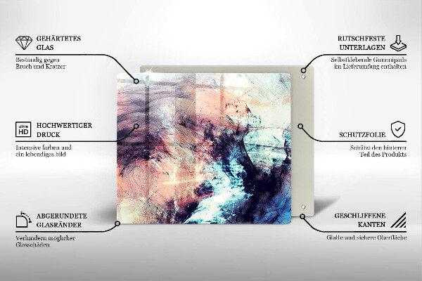 Üveg vágódeszka Festett absztrakció