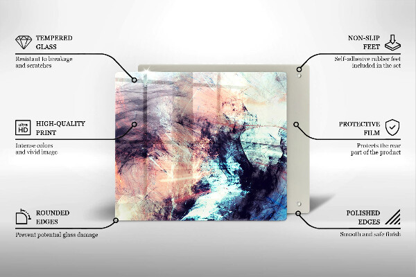 Üveg vágódeszka Festett absztrakció