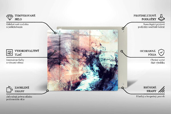 Üveg vágódeszka Festett absztrakció