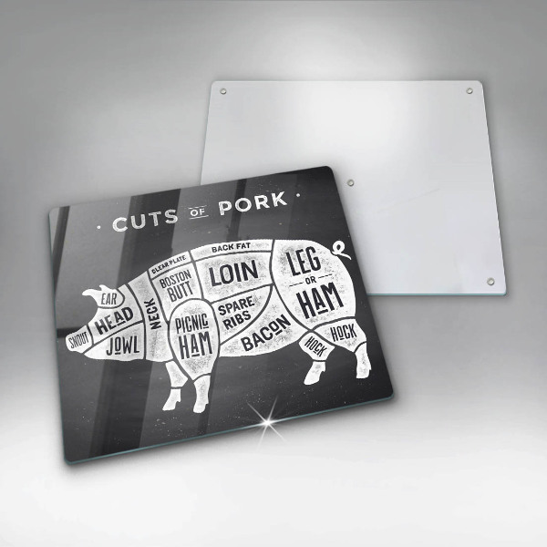 Üveg vágódeszka Sertéshús sertés