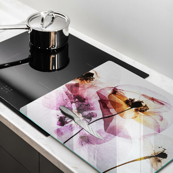 Üveg vágódeszka Finom virágok