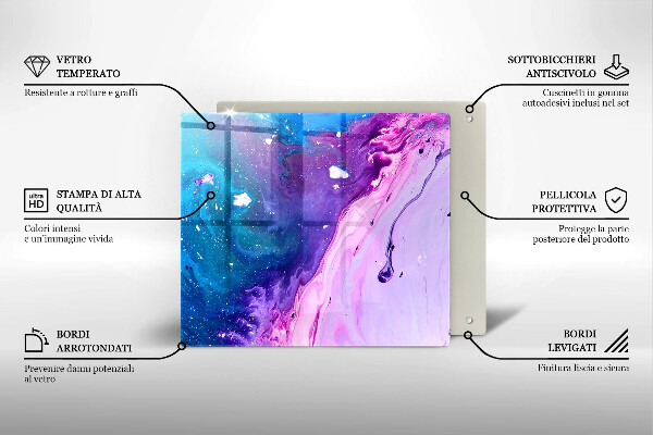 Üveg vágódeszka Absztrakciós tinták
