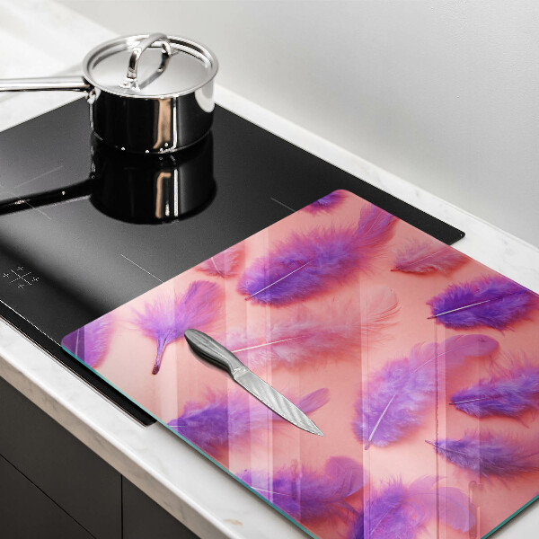 Üveg vágódeszka Bolyhos tollak