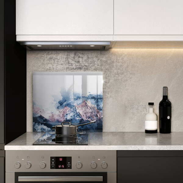 Üveg vágódeszka Absztrakt festett hegyek