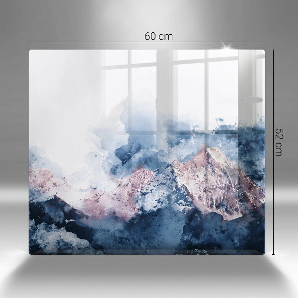 Üveg vágódeszka Absztrakt festett hegyek