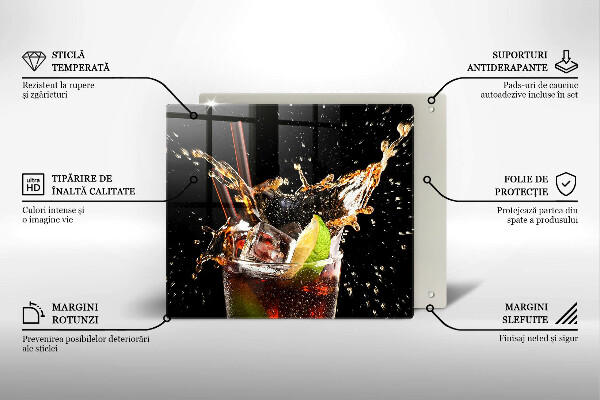 Üveg vágódeszka Igyál jéggel