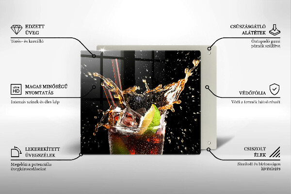 Üveg vágódeszka Igyál jéggel