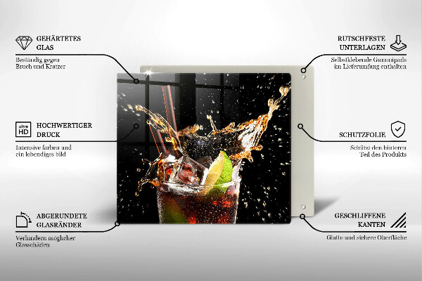 Üveg vágódeszka Igyál jéggel