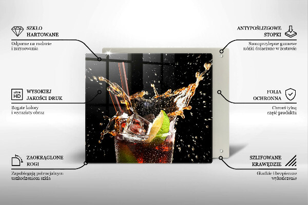 Üveg vágódeszka Igyál jéggel