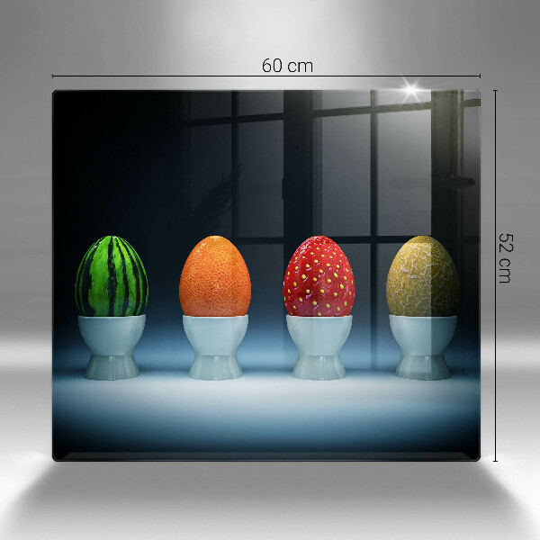 Üveg vágódeszka Absztrakt gyümölcs tojás