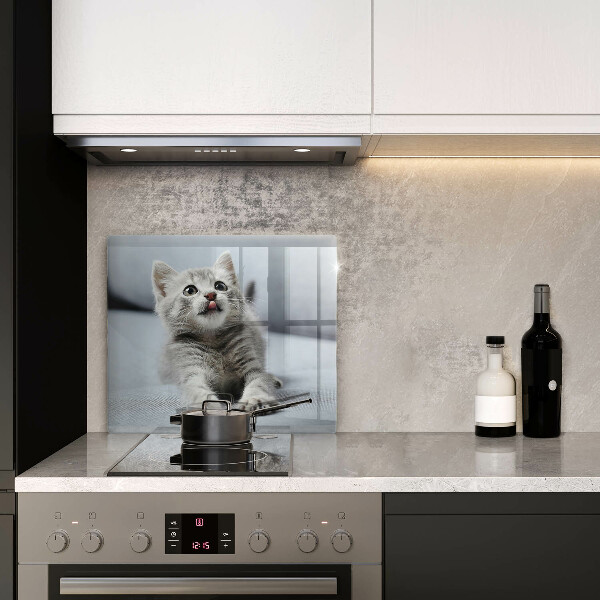 Üveg vágódeszka Aranyos kis cica