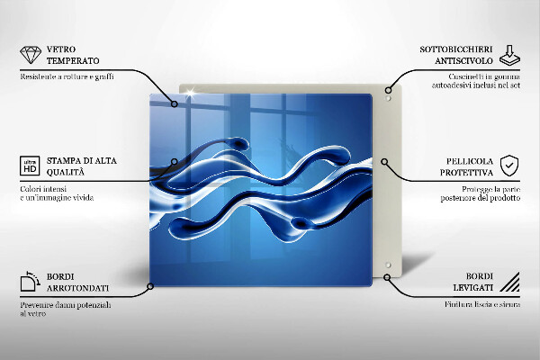 Üveg vágódeszka Folyadék absztrakció
