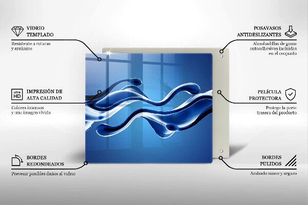 Üveg vágódeszka Folyadék absztrakció