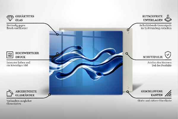 Üveg vágódeszka Folyadék absztrakció