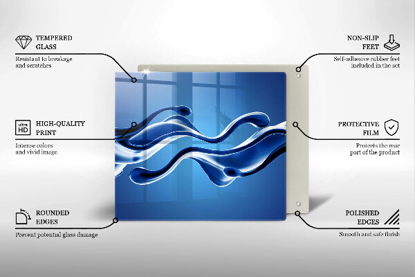 Üveg vágódeszka Folyadék absztrakció