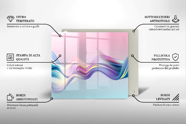 Üveg vágódeszka Pasztell absztrakció