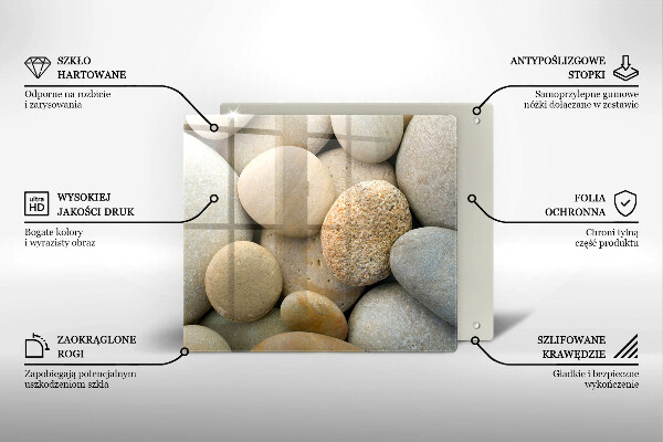 Üveg vágódeszka Ovális kövek mintája