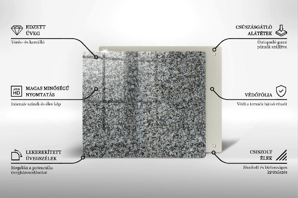 Üveg vágódeszka Kő textúra