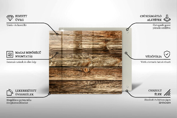 Üveg vágódeszka Fa deszka textúra