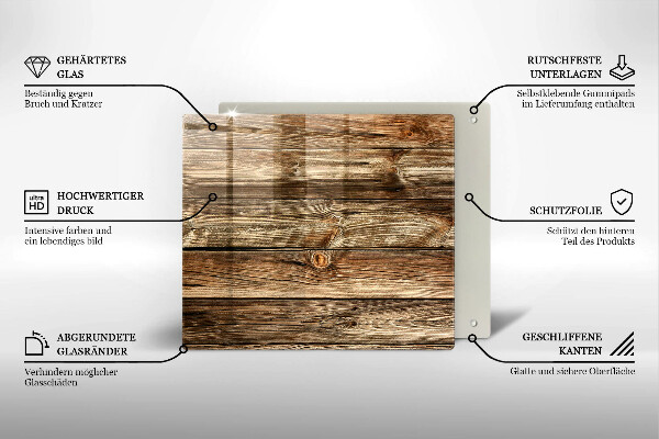 Üveg vágódeszka Fa deszka textúra