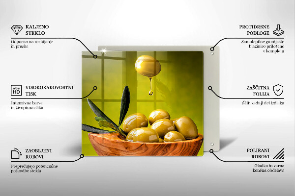 Üveg vágódeszka Ízletes olajbogyó