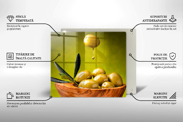 Üveg vágódeszka Ízletes olajbogyó