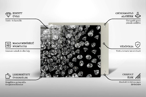 Üveg vágódeszka Gyémántok gyémántok