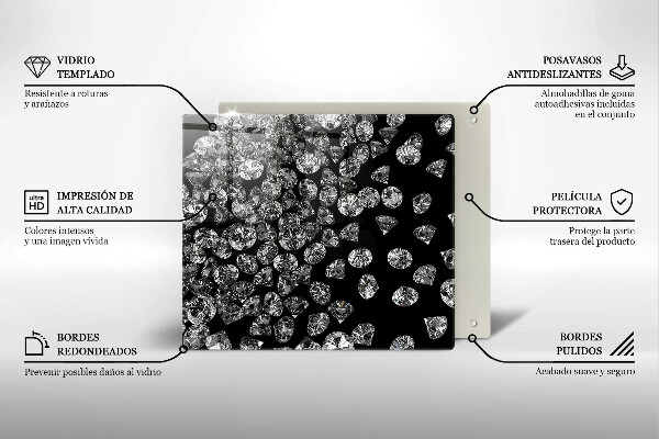 Üveg vágódeszka Gyémántok gyémántok