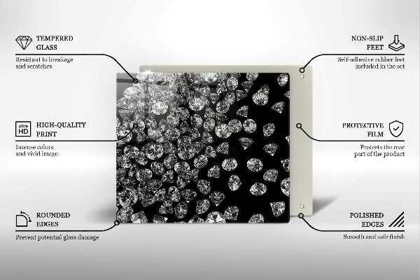 Üveg vágódeszka Gyémántok gyémántok