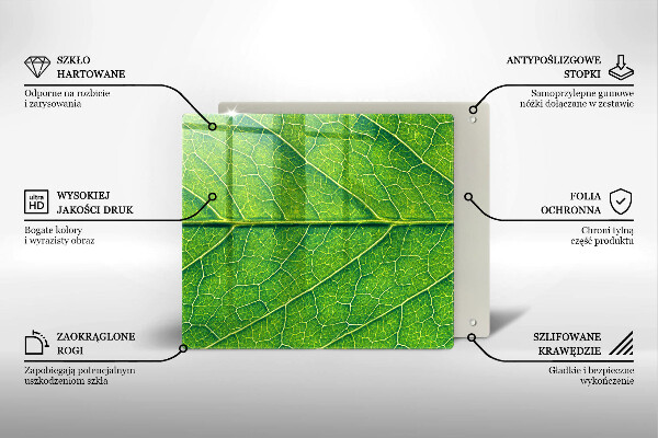 Üveg vágódeszka Természetes levélerek