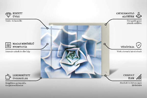 Üveg vágódeszka Virágos növény